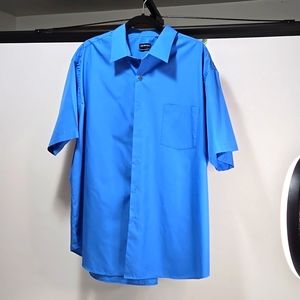 Van Heusen Regular Fit- Wrinkle Free. Blue. Size 18 1/2  (2XL).
